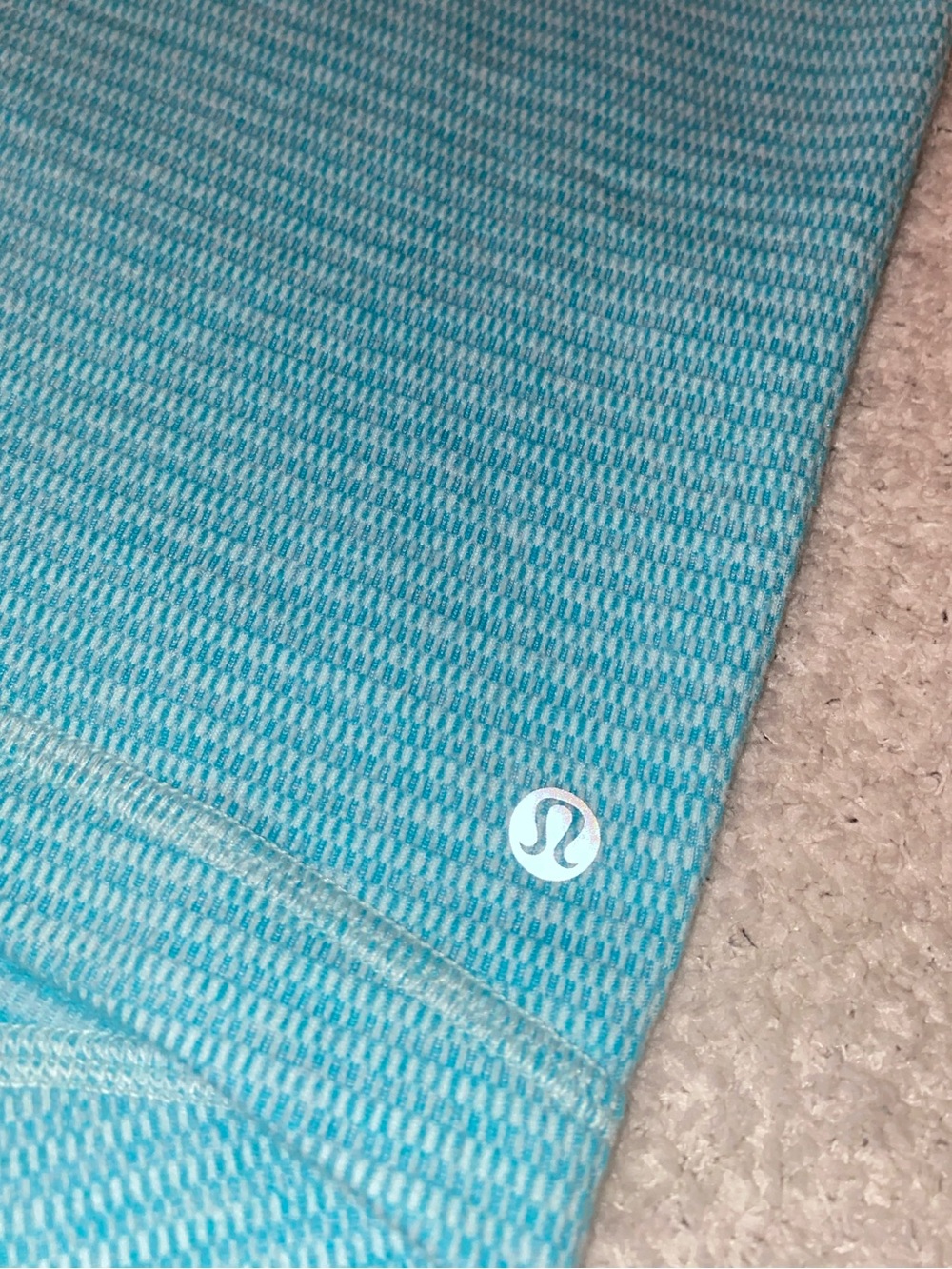 lululemon teal striped reflective tube top/scarf